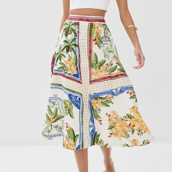 FARM RioTropical Midi Skirt NWT Sz XS - Picture 5 of 7